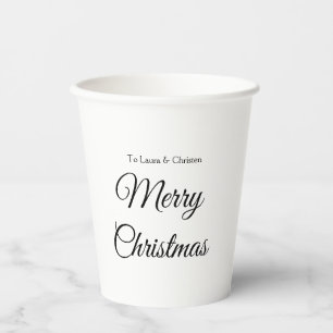 メリークリスマス 名前 テキスト カスタム 家族 ギフト 紙コップ