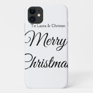 メリークリスマス 名前 テキスト カスタム 家族 ギフト iPhone 11 ケース
