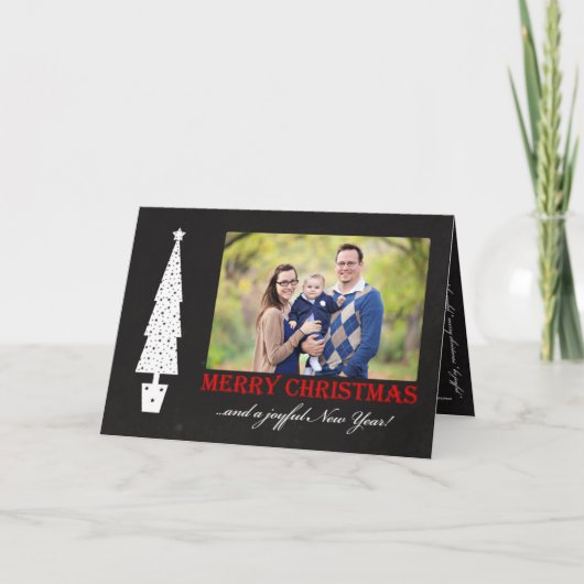メリークリスマス/喜ばしい新年4写真 シーズンカード (正面)