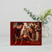 メリークリスマス、喜びの挨拶はがき 箔シーズンポストカード (立ち正面)