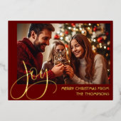 メリークリスマス、喜びの挨拶はがき 箔シーズンポストカード (正面)