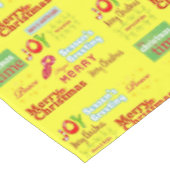 メリークリスマス，喜び，季節のごあいさつ，黄 テーブルクロス (アングル)