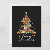 メリークリスマス 図書館の木 本を読むのが好きなリーさん 招待状 (正面)