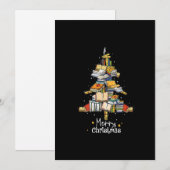 メリークリスマス 図書館 ツリー かわいい 本好き てんびん座 シーズンカード (正面/裏面)