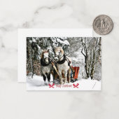 メリークリスマス！地方の雪の中をスレッジで ノートカード (正面/裏面インサイチュ)