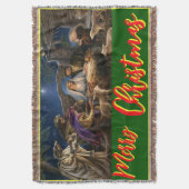 メリークリスマス,壁,窓,イメージ スローブランケット (正面縦)