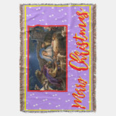 メリークリスマス 壁 窓 画像 スローブランケット (正面縦)