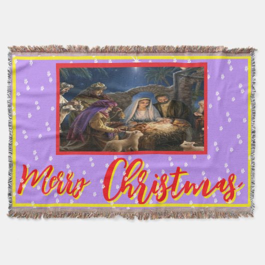 メリークリスマス 壁 窓 画像 スローブランケット (正面)