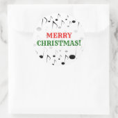 "メリークリスマス！" +多くの音符パターン ラウンドシール (バッグ)