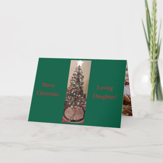 メリークリスマス、娘、折り畳まれたグリーティングカード カード (正面)