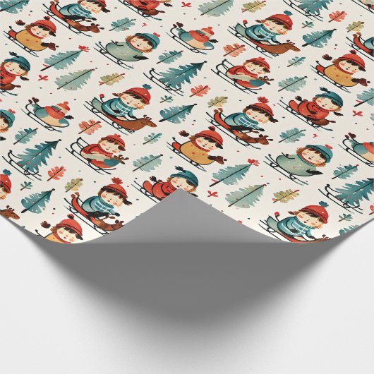メリークリスマス | 子ども達のクリスマスを祝う ラッピングペーパー (角)