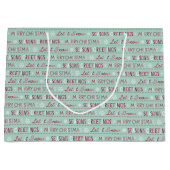 メリークリスマス、季節のごあいさつ、雪よ ラージペーパーバッグ (正面)