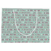 メリークリスマス、季節のごあいさつ、雪よ ラージペーパーバッグ (裏面)