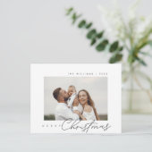 メリークリスマス、季節の挨拶、家族の写真 ポストカード (スタンド正面)