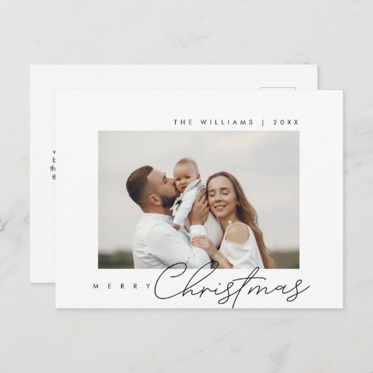 メリークリスマス、季節の挨拶、家族の写真 ポストカード (正面/裏面)