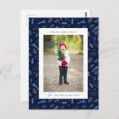 メリークリスマス |家族の写真はがきを追加 ポストカード (正面/裏面)