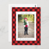 メリークリスマス |家族の写真はがきを追加 ポストカード (正面/裏面)