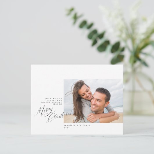 メリークリスマス |家族の写真はがきを追加 ポストカード (スタンド正面)