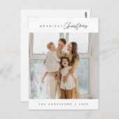 メリークリスマス、家族の写真、季節の挨拶 ポストカード (正面/裏面)