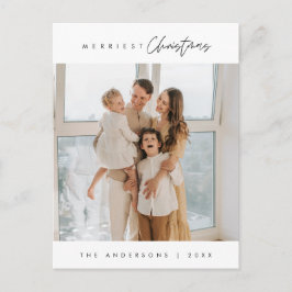 メリークリスマス、家族の写真、季節の挨拶 ポストカード