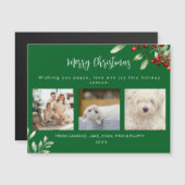 メリークリスマス 家族3枚の写真 ホリデーカード (正面/裏面)