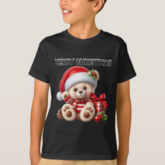 メリークリスマス 小さな熊 Tシャツ (正面)