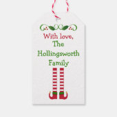 メリークリスマス – 小妖精や小人脚パーソナライズされた ギフトタグ (裏面)