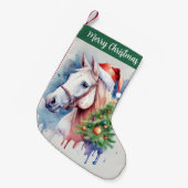 メリークリスマス 帽子 クリスマスの馬 -  スモールクリスマスストッキング (正面 (吊り時))