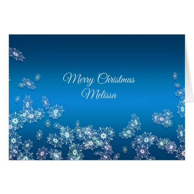 メリークリスマス。 挨拶状。名前 (正面横)