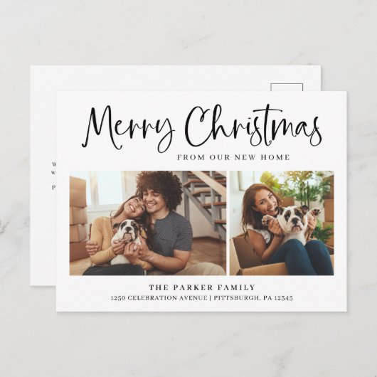 メリークリスマス | 新しいホーム変更の住所写真 シーズンポストカード (正面/裏面)