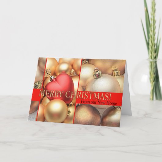 メリークリスマス – 新しい住所クリスマスカード シーズンカード (正面)