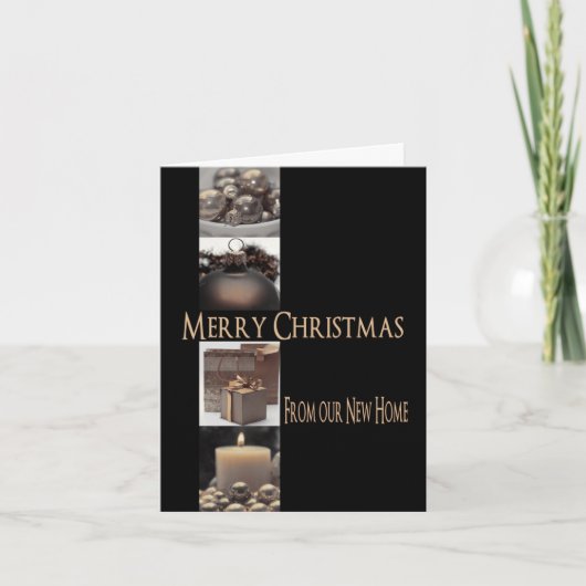 メリークリスマス – 新しい住所クリスマスカード シーズンカード (正面)