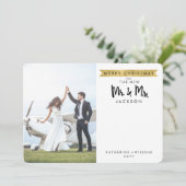 メリークリスマス |新しいMr.& Mrs. 1フォトカード シーズンカード (スタンド正面)