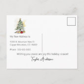 メリークリスマス 新居 モダン クリスマスツリー 案内ポストカード (裏面)