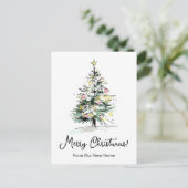 メリークリスマス 新居 モダン クリスマスツリー 案内ポストカード (スタンド正面)