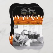 「メリークリスマス」「新年おめでとう」ろうそく シーズンカード (正面/裏面)