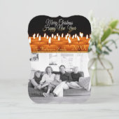 「メリークリスマス」「新年おめでとう」ろうそく シーズンカード (スタンド正面)