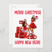 メリークリスマス.新年おめでとう。ウィメンマムシスタ シーズンポストカード (正面/裏面)