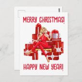 メリークリスマス.新年おめでとう。ウィメンマムシスタ ポストカード (正面/裏面)