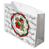 メリークリスマス |新年おめでとう |ジンジャーブレッドマン ラージペーパーバッグ (裏面アングル)