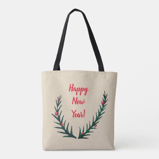 メリークリスマス、新年おめでとう トートバッグ (裏面)