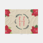 メリークリスマス、新年おめでとう フリースブランケット (正面(横))