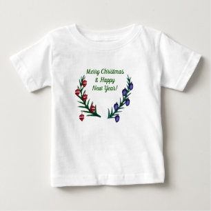 メリークリスマス、新年おめでとう ベビーTシャツ