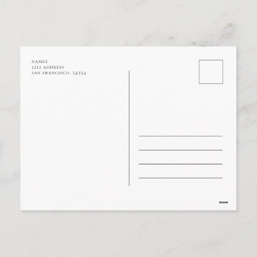 メリークリスマス.新年おめでとう。松。モダン シーズンポストカード (裏面)