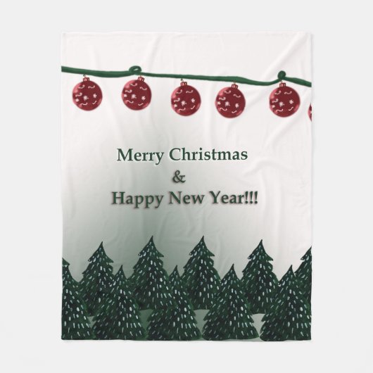 メリークリスマス、新年のクリスマス フリースブランケット (正面)