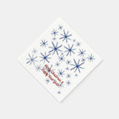 メリークリスマス、新年のスノーフレークのナプキン スタンダードカクテルナプキン (角)