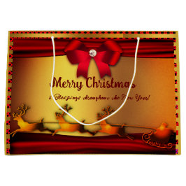 メリークリスマス – 新年の大抱き枕 ラージペーパーバッグ