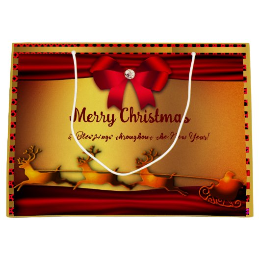 メリークリスマス – 新年の大抱き枕 ラージペーパーバッグ (正面)