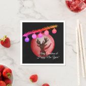 メリークリスマス、新年の水の色の鹿ナプキンス スタンダードカクテルナプキン (インサイチュ)