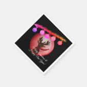 メリークリスマス、新年の水の色の鹿ナプキンス スタンダードカクテルナプキン (角)